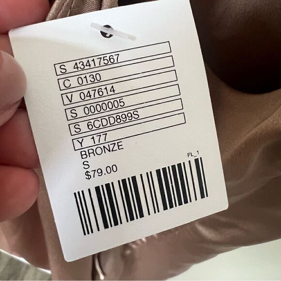 NWT Urban Outfitters Satin Tie Back Slip Dress Bronze Size Small - Picture 10 of 16